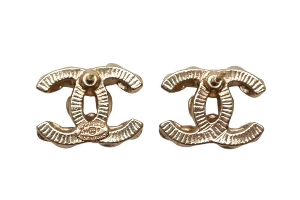 極美品 CHANEL シャネル ココマーク ピアス 重量約3.8g A14P刻印 メタル レジン ゴールド クリアイエロー 両耳用 中古 4b000383
