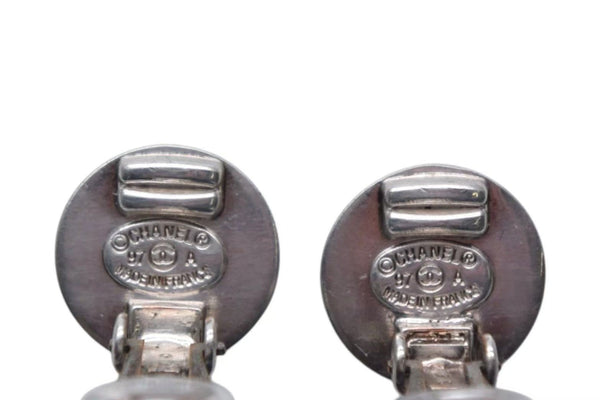 CHANEL シャネル ターンロック イヤリング 重量約6.2g 97A刻印 ココマーク メタル シルバー ヴィンテージ 両耳用 美品 中古 4b000384
