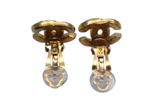 Load image into Gallery viewer, CHANEL シャネル ココマーク イヤリング 重量約4.4g 01A刻印 ラインストーン メタル ゴールド クリア 両耳用 美品 中古 4b000388