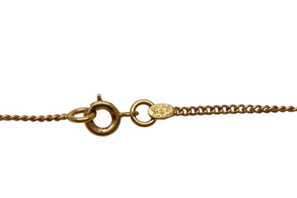 極美品 CHANEL シャネル ココマーク ネックレス 重量約14.9g 05A刻印 全長約65cm ゴールド オレンジ メタル レジン ヴィンテージ 中古 4b000394