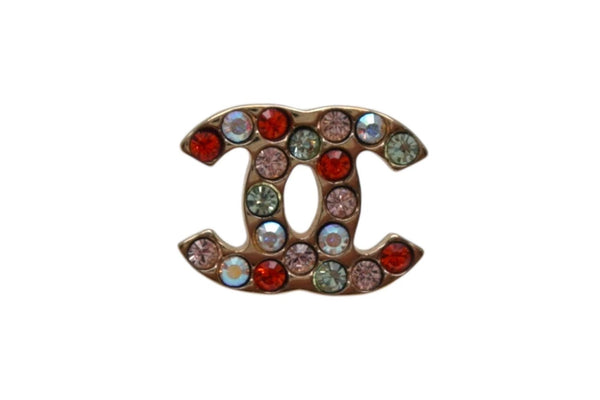 CHANEL Cocomark earrings Weight approx. 2.0g 04A stamp Rhinestone Gold Multicolor Clear For both ears Good condition Used 4b000396