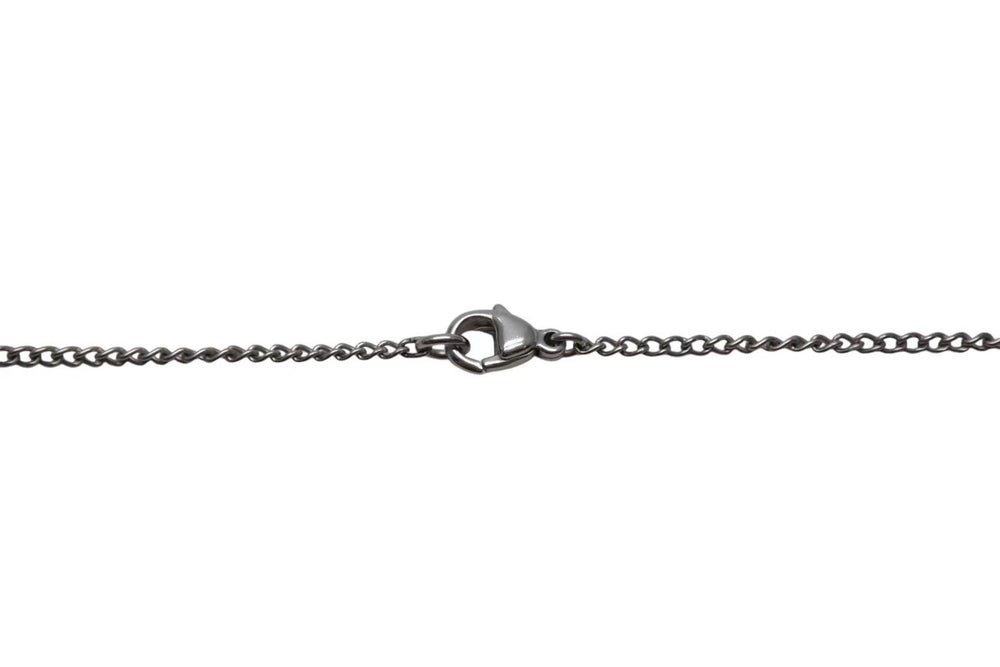 CHANEL Coco Mark Necklace Weight Approx. 6.2g 06P Engraved Silver Black Metal Vintage Binaural Good Condition Used 4b000398