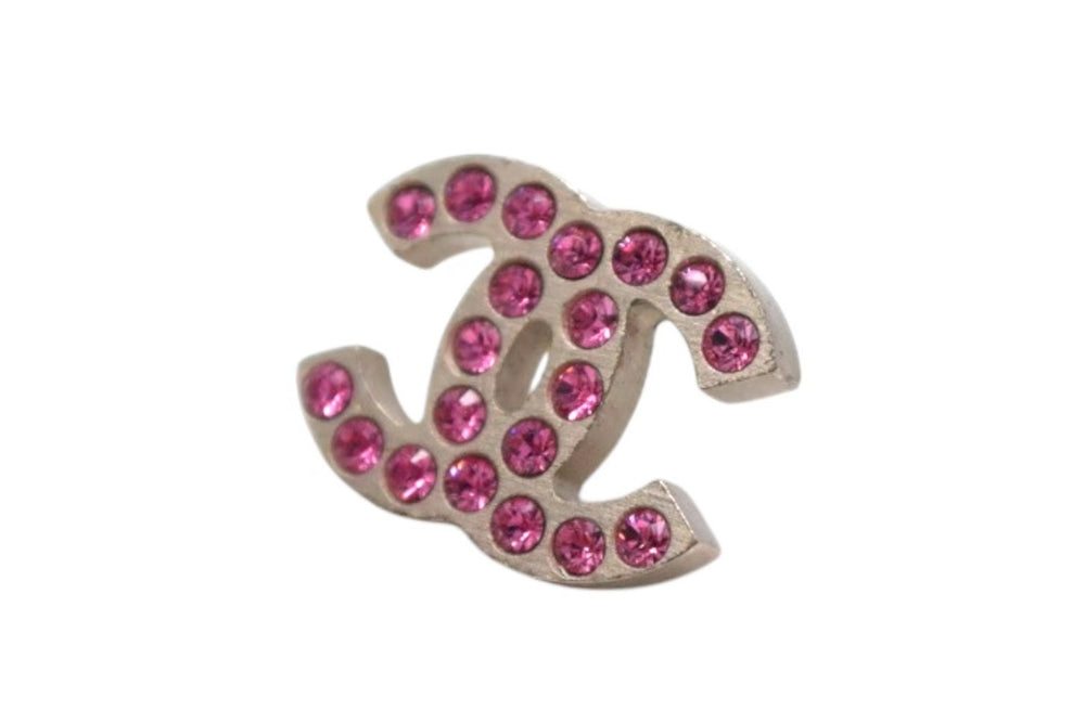 CHANEL シャネル ココマーク ピアス 重量約1.6g 06P刻印 ラインストーン メタル シャンパンゴールド ピンク クリア 片耳用 美品 中古 4b000400