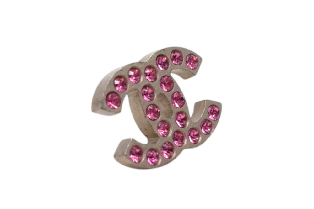 CHANEL シャネル ココマーク ピアス 重量約1.6g 06P刻印 ラインストーン メタル シャンパンゴールド ピンク クリア 片耳用 美品 中古 4b000400
