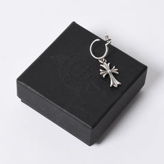 New and unused CHROME HEARTS 1 Ball Tiny CH Cross Charm Earrings One Ear 5.2g Silver 925 Used 4a000446