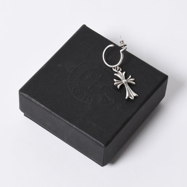 New and unused CHROME HEARTS 1 Ball Tiny CH Cross Charm Earrings One Ear 5.2g Silver 925 Used 4a000446