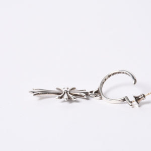 New and unused CHROME HEARTS 1 Ball Tiny CH Cross Charm Earrings One Ear 5.2g Silver 925 Used 4a000446