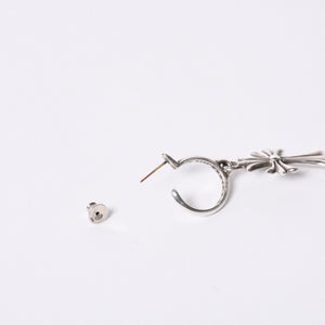 New and unused CHROME HEARTS 1 Ball Tiny CH Cross Charm Earrings One Ear 5.2g Silver 925 Used 4a000446