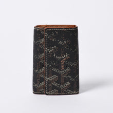 画像をギャラリービューアに読み込む, GOYARD ゴヤール キーケース ヘリンボーン STMICPMLTY01CL01P PVC レザー ブラック ブラウン シルバー金具 良品 中古 4a000457