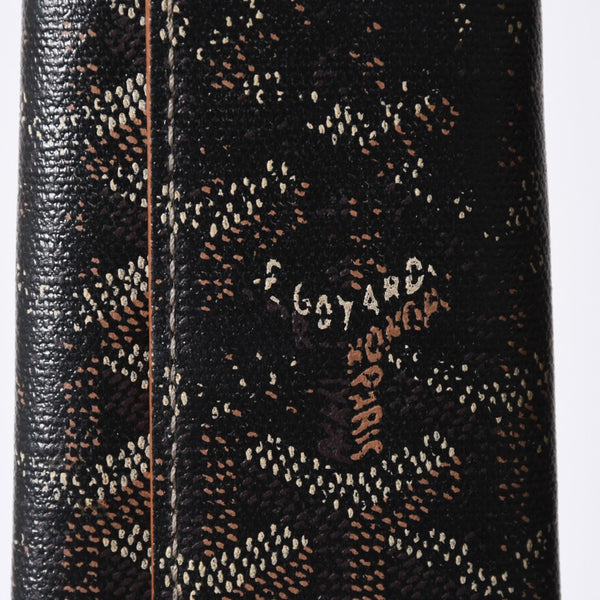 GOYARD Key Case Herringbone STMICPMLTY01CL01P PVC Leather Black Brown Silver Hardware Good Used 4a000457