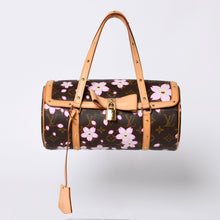 画像をギャラリービューアに読み込む, 極美品 LOUIS VUITTON ルイヴィトン パピヨン ハンドバッグ M92009 モノグラム チェリーブロッサム ブラウン ピンク 村上隆 中古 4a000404
