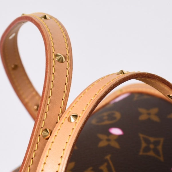 極美品 LOUIS VUITTON ルイヴィトン パピヨン ハンドバッグ M92009 モノグラム チェリーブロッサム ブラウン ピンク 村上隆 中古 4a000404