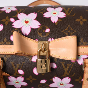 極美品 LOUIS VUITTON ルイヴィトン パピヨン ハンドバッグ M92009 モノグラム チェリーブロッサム ブラウン ピンク 村上隆 中古 4a000404
