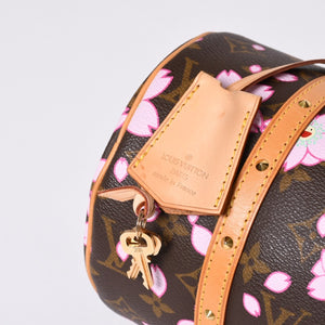 極美品 LOUIS VUITTON ルイヴィトン パピヨン ハンドバッグ M92009 モノグラム チェリーブロッサム ブラウン ピンク 村上隆 中古 4a000404
