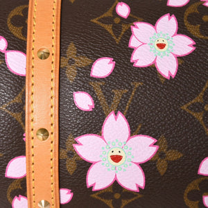 極美品 LOUIS VUITTON ルイヴィトン パピヨン ハンドバッグ M92009 モノグラム チェリーブロッサム ブラウン ピンク 村上隆 中古 4a000404