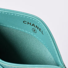画像をギャラリービューアに読み込む, CHANEL シャネル マトラッセ クラシック カードケース 27番台 ラムスキン グリーン ゴールド金具 美品 中古 4a000460