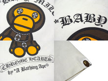 画像をギャラリービューアに読み込む, A BATHING APE アベイシングエイプ Chrome Hearts クロムハーツ コラボ 半袖Tシャツ ホワイト サイズS 美品 中古 4b000409