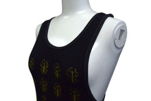 画像をギャラリービューアに読み込む, CHROME HEARTS クロムハーツ ヴァインダガープリントタンクトップ コットン ブラック イエローサイズL 美品 中古 4b000412 正規品