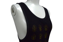 画像をギャラリービューアに読み込む, CHROME HEARTS クロムハーツ ヴァインダガープリントタンクトップ コットン ブラック イエローサイズL 美品 中古 4b000412 正規品