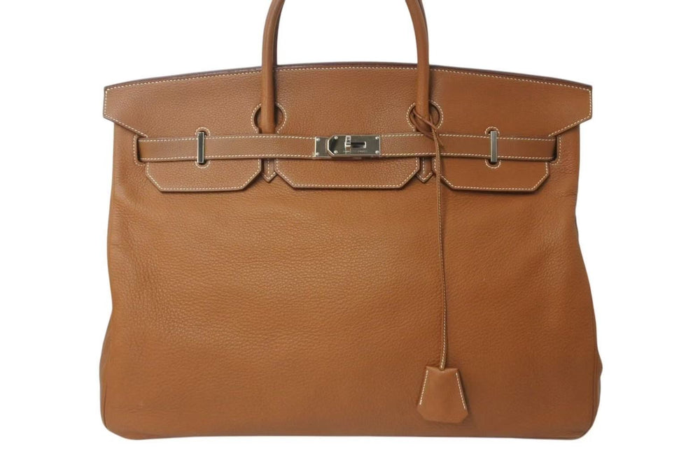 激レア HERMES エルメス ハンドバッグ バーキン50 トリヨンクレマンス □K刻印 ゴールド シルバー金具 美品 中古 4b000418