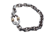 画像をギャラリービューアに読み込む, TIFFANY&amp;Co. ティファニー メイカーズ ワイドチェーン ブレスレット ラージ 重量約54.9g 全長約22cm 18KYG シルバー925 美品 中古 4b000423