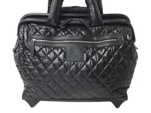 Load image into Gallery viewer, 極美品 CHANEL シャネル キャリーバッグ ハンドバッグ ココマーク ナイロン ブラック 23番台 中古 4b000429