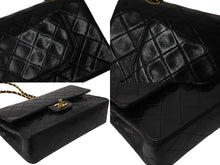 Load image into Gallery viewer, CHANEL シャネル マトラッセ25 Wフラップ Wチェーンショルダーバッグ 3番台 ラムスキン ココマーク ブラック 美品 中古 4b004328