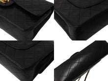 Load image into Gallery viewer, CHANEL シャネル マトラッセ25 Wフラップ Wチェーンショルダーバッグ 3番台 ラムスキン ココマーク ブラック 美品 中古 4b004328