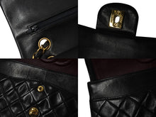 Load image into Gallery viewer, CHANEL シャネル マトラッセ25 Wフラップ Wチェーンショルダーバッグ 3番台 ラムスキン ココマーク ブラック 美品 中古 4b004328