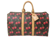 画像をギャラリービューアに読み込む, 極美品 LOUIS VUITTON ルイヴィトン キーポル 45 モノグラムチェリー 村上隆 ボストンバッグ ハンドバッグ レッド M95011 中古 4b000448