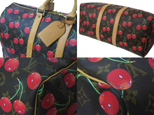 画像をギャラリービューアに読み込む, 極美品 LOUIS VUITTON ルイヴィトン キーポル 45 モノグラムチェリー 村上隆 ボストンバッグ ハンドバッグ レッド M95011 中古 4b000448