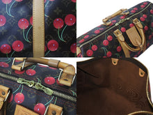 画像をギャラリービューアに読み込む, 極美品 LOUIS VUITTON ルイヴィトン キーポル 45 モノグラムチェリー 村上隆 ボストンバッグ ハンドバッグ レッド M95011 中古 4b000448