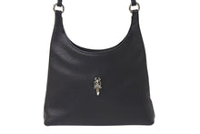 画像をギャラリービューアに読み込む, 極美品 CHROME HEARTS クロムハーツ VIV ダガー ワンショルダーバッグ スクロールロゴ シルバー925 レザー ブラック 中古 4b000450