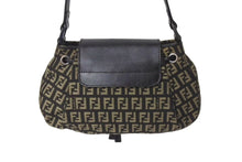 Load image into Gallery viewer, 極美品 FENDI フェンディ ズッキーノ ミニ マンマバケット ハンドバッグ ベージュ ブラウン キャンバス レザー 8BR277 ロゴ シルバー金具 中古 4b000451