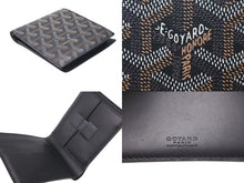画像をギャラリービューアに読み込む, 極美品 GOYARD ゴヤール 二つ折り財布 サン フロランタン ヘリンボーン STFLO2PMLTY01CL01P ブラック シルバー金具 中古 4b000467