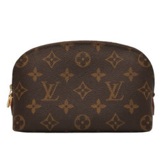 Like new LOUIS VUITTON Pochette Cosmetic PM Pouch M47515 Monogram Brown Gold hardware Used 4a000843