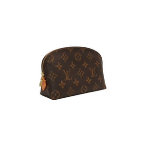 Like new LOUIS VUITTON Pochette Cosmetic PM Pouch M47515 Monogram Brown Gold hardware Used 4a000843