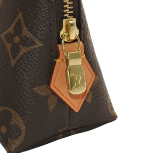 Like new LOUIS VUITTON Pochette Cosmetic PM Pouch M47515 Monogram Brown Gold hardware Used 4a000843