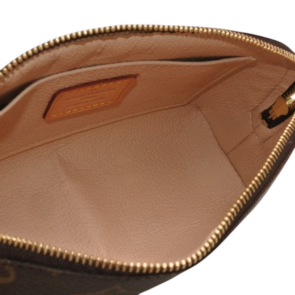 Like new LOUIS VUITTON Pochette Cosmetic PM Pouch M47515 Monogram Brown Gold hardware Used 4a000843