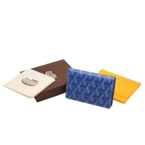 新品同様 GOYARD ゴヤール Saint Pirre サンピエール ブルー Card Case カードケース PVC 中古 4a000325