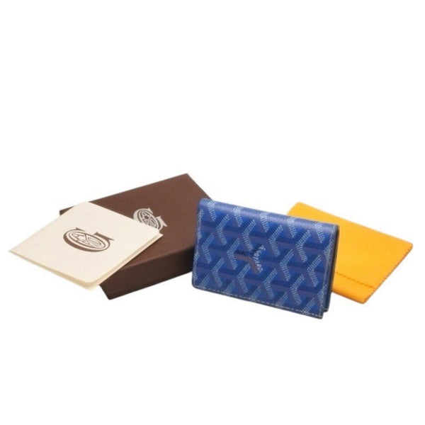 新品同様 GOYARD ゴヤール Saint Pirre サンピエール ブルー Card Case カードケース PVC 中古 4a000325