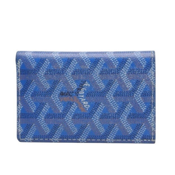 新品同様 GOYARD ゴヤール Saint Pirre サンピエール ブルー Card Case カードケース PVC 中古 4a000325