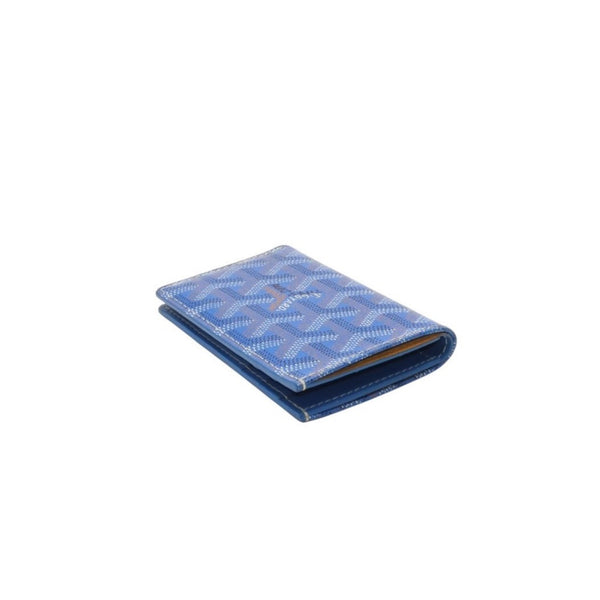 新品同様 GOYARD ゴヤール Saint Pirre サンピエール ブルー Card Case カードケース PVC 中古 4a000325