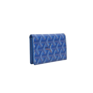 新品同様 GOYARD ゴヤール Saint Pirre サンピエール ブルー Card Case カードケース PVC 中古 4a000325