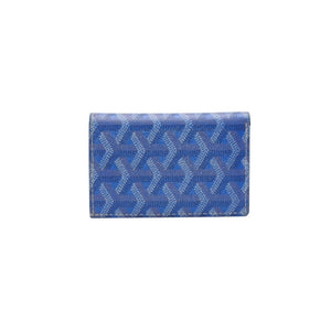 新品同様 GOYARD ゴヤール Saint Pirre サンピエール ブルー Card Case カードケース PVC 中古 4a000325