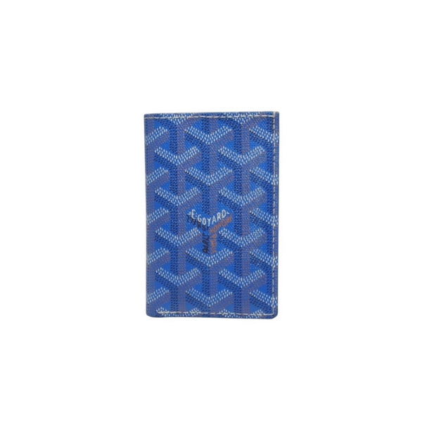 新品同様 GOYARD ゴヤール Saint Pirre サンピエール ブルー Card Case カードケース PVC 中古 4a000325