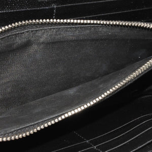 極美品 YVES SAINT LAURENT イヴ サンローラン ラージフラップ ウォレット 長財布 ブラック シルバー金具 372264 中古 4a000492