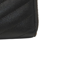 画像をギャラリービューアに読み込む, YVES SAINT LAURENT イヴ サンローラン ウォレット 長財布 ブラック V字キルティング 358094 ゴールド金具 美品 中古 4a000467