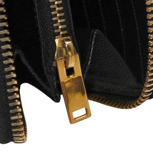 YVES SAINT LAURENT イヴ サンローラン ウォレット 長財布 ブラック V字キルティング 358094 ゴールド金具 美品 中古 4a000467
