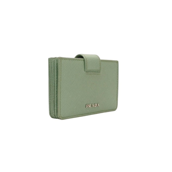 PRADA プラダ カードケース 1MC211 アコーディオンタイプ フージー シルバー金具 レザー 美品 中古 4a000285
